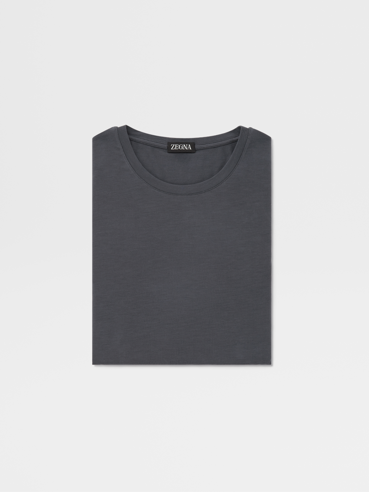 Dark Grey Stretch Modal Crewneck T-shirt